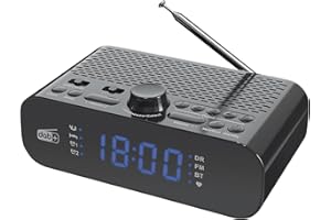 ‎FONTASTIC Fontastic "Dablo Radiowecker DAB Plus und FM, Funk-Wecker digital Batterie- und Netzbetrieb, Radio mit Bluetooth Lautsprecher, Sleep-Timer und USB-Ausgang, Alarm Clock Schwarz