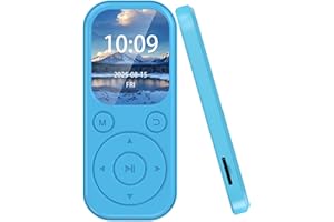 IVCDODVD Lvcdodvd MP3 Players with Bluetooth 64GB TF Card Music Player MP3 & Digital Audio Players with Ultra-HD Screen Recorder E-Book FM Radio Support up to 256GB TF Card Blue
