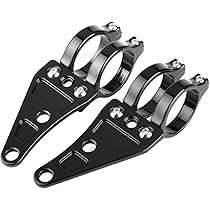 Motorrad Scheinwerfer Halterung - 35-43mm Gabelrohr Klemmsatz Schwarz