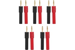 5 Set Bananpluggadapter Högtalare Bananpluggar 2mm Hane Till 4mm Hona Röd Svart Banankontaktadapter för Elektroniska Instrume