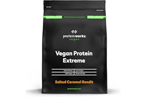 THE PROTEIN WORKS Protein Works - Vegan Protein Extreme, Premium Vegan Protein Powder, Plant-Based Protein Shake, Essential Amino Acids, Vitamins & Minerals, Low Sugar, Salted Caramel Bandit, 28 Servings, 1kg
