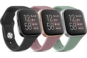 Yisica 3 Piezas Correa Compatible con Fitbit Versa 2/Versa/Versa Lite Mujer Hombr, Pulsera de Repuesto Ajustable