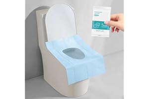 YTZJ DIRECT 20pcs Quality Disposable Travel Toilet Seat Covers Stick-On Non-Slip, Portable Travel Toilet Seat Mats Pads for Public Toilets Hospital Hotel, Healthy White Toilet Seat Cushions for Men Women Girls