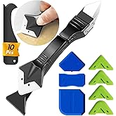 FOLAI Silicone Applicator Tool, Caulking Kit 3 in 1 Caulking Remover Tool Cement Scraper Putty Smoothing Tools for Glass Scra