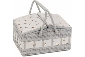 Hobby Gift Nähkästchen groß, Weidenkorb mit zwei Deckeln, Biene