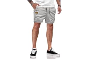 JMIERR Kurze Hosen Herren Chino Shorts Herren Baumwolle Herrenshorts Elastische Taille mit Taschen S-2XL