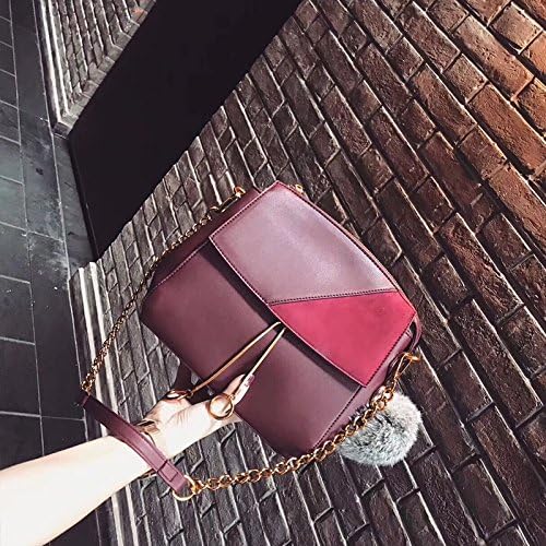 The new drums pack Boston pillows package embossed leather female Pack Single shoulder bag handbag inclined bag, Medium wine red