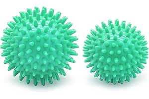 Gemtte Igelball Hart Massageball 2er Set. Noppenball für Fuss Hand Rücken Muskelmassage, Stachelball Massage Ball mit Noppen für Gegen Plantarfasziitis (Blau 7cm/9cm) (Grün)