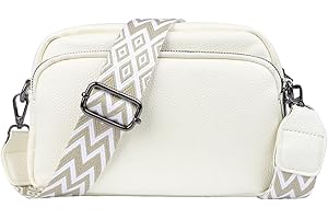 LARBER Petit Sac Bandoulière Femme Sac a Main Bandoulière Femme Besace Sacoche Messenger Téléphone Cuir PU Rigide Sac Portable Femmes Beige Bandoulieres et 2 Bretelles Tout Ville Voyage Shopping Mode Chic