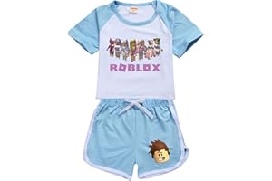 CKCKTZ Girls Graphic T-Shirt Clothes Tops Blouse Ro-blox Shorts Pants Summer Outfit Set