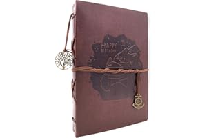 THXMADAM Album Foto Retrò Pelle Fai da Te Scrapbook Album Fotografico Libro Degli Ospiti con 30 Pagine Nere + 30 Carta Kraft Per Compleanni Regalo Per Fidanzata Moglie Madre Figlia Mamma Papà,Birthday