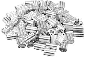 Cretty-Meet 100pcs Aluminium Crimp Loop for 1.5 mm Wire Rope and Cable