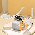 Ababuli Abdominal Exercise Equipment 2023 New Ab Roller Wheel Automatic Rebound Abdominal Wheel with Elbow Support and Bracket, Perfect Core Strength Training Abs Stimulator (Orange)