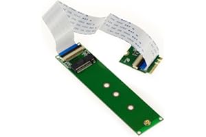 KALEA-INFORMATIQUE M.2 NGFF-Riser-Verlängerung zur Montage Einer PCIe M Key AHCI oder NVMe M2-SSD an einem M2 E A Key-Port mit 20 cm breitem, flexiblem Flachbandkabel.