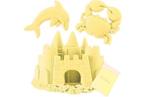 KOKOBOX Sable Magique Recharge Enfant 2 3 4 5 Ans Avec BAC 940g Sable Cinétique Recharge Sable Coloré Magic Sand Fille Garçons Loisirs Creatifs Cadeau Noël Enfants Activites Manuelles-Jaune