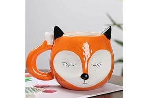 Arawat Filiżanka lisa, duża, 500 ml, Kawaii 3D, motyw zwierzęcia, prezent, ceramiczna, filiżanka do herbaty, porcelana, kubek do kawy, lis, dekoracja, filiżanka słodka herbata, kubek do kawy, prezent