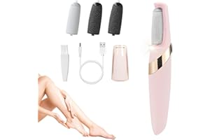 NNOUONN Electric Foot File Hard Skin Remover, Rechargeable Electric Callus Remover for Feet, Pedicure Tools Kits with 4 Brush Heads, for Treating Dry Cracked Heels, Calluses and Dead Skin