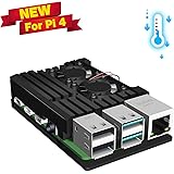 Jun-Electron - Custodia per Raspberry Pi 3/Pi 3 B+, doppia ventola di raffreddamento, custodia in lega di alluminio con…