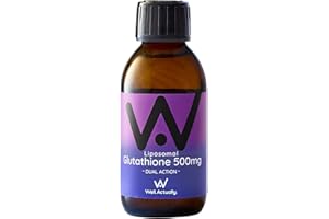 WELL ACTUALLY Liposomal Glutathione 500mg (30 Servings - 150ml) High Bioavailability Setria® Glutathione Supplement with Vitamin B6 & Selenium - Powerful Antioxidant - Vegan, Blueberry Mint Flavour
