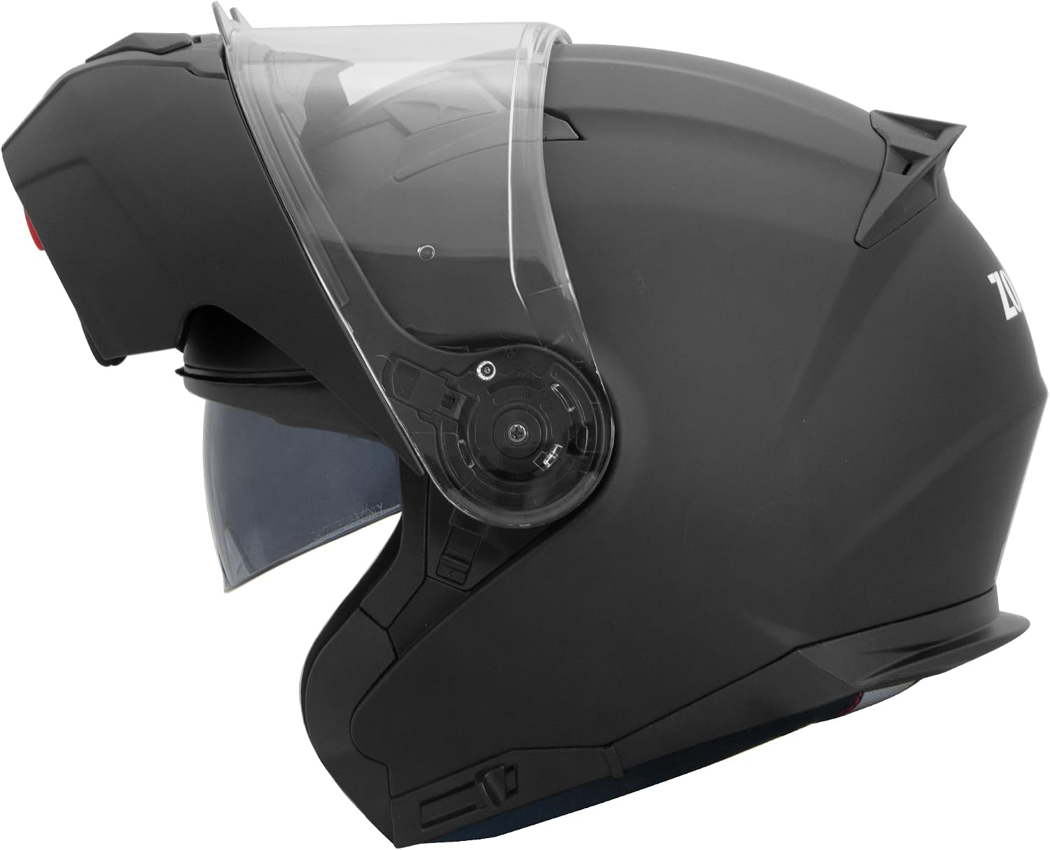 Zorax ZOR-729 Flip Up Helmet With Double Visor Motorbike Ece 2206 Approved - Matt Black M(57-58cm)