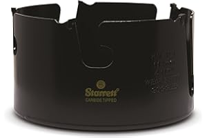 Starrett Tungsten Carbide Tipped Holesaw - MPH0412 Multi Purpose Cut TCT Hole Saw Cutter - For Wood MDF Plastics Ceramic Wall Tiles - 114 mm,Black,Yellow