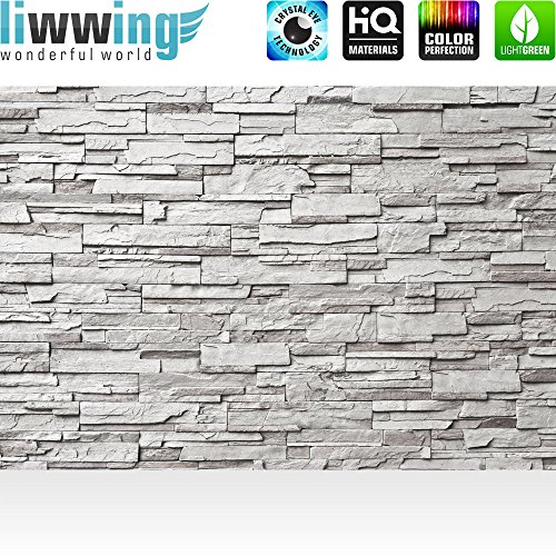 Vlies Fototapete 400×280 cm PREMIUM PLUS Wand Foto Tapete Wand Bild Vliestapete – NOBLE GREY STONE WALL – Asian STONE WALL Steinwand Steintapete Wand Wandverblender Asia Steine – no. 019 - 2