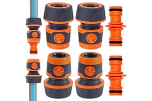 FWHFNB 4 Pièces Embout Tuyau Arrosage,Raccord Tuyau D'arrosage 19mm (3/4"),Extension rapide du tuyau,avec Accessoires de Raccord,pour raccordement de Tuyau,convient pour jardin et lavage de voiture