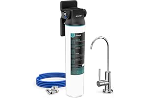 Frizzlife SW15F Under Sink Water Filter System with Brushed Nickel Faucet, NSF/ANSI 53&42 Certified, Reduces 99.99% Lead, Chlorine, Bad Taste & Odor, 16K Gallons High Capacity, 0.5 Micron, USA Tech