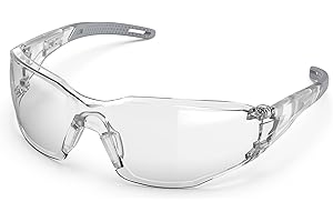 TOREGE Gafas protectoras transparentes – Merluza ajustable, antivaho y antiarañazos, ligeras con agarres de goma antideslizantes – Cumple con ANSI Z87