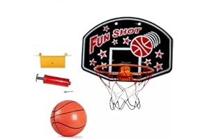 XWIN SPORTSERIES Xwin Kids Wall Mounted Basketball Hoop Set with Over the Door & Wall Mount Hanging Backboard & Mini Basket Ball, Pump, Rim Net, Indoor Bedroom Sports Game Activity Toy Set for Children Ages 3+