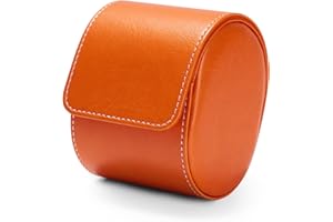 Oirlv Luxe PU Cuir Etui Montre,Boite a Montre Homme,Rangement Pour Coffret Cadeau Noël Anniversaire Boite Montre(Orange)