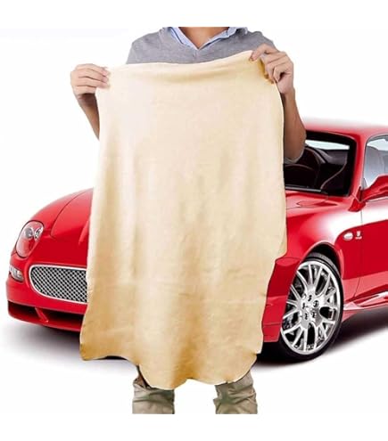 Pelle Di Daino Per Auto - 60x40cm, Naturale, Per Asciugare E Lucidare Senza Graffi - Foto 7