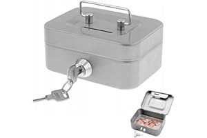 ZFRITP Hucha con llave, caja de dinero con ranura, caja de dinero con cerradura, pequeña, con cierre, pequeña caja de dinero con cierre, se puede utilizar como pequeña caja registradora