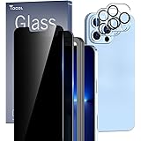 TOCOL 4 Stück Sichtschutz Panzerglas Kompatibel mit iPhone 13 Pro 5G 2 Stück und 2 Stück Kamera Schutzfolie 9H Hartglas Blase