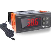 KETOTEK Digital Temperature Controller, AC Thermostat 220V 10A Heating and Cooling with Waterproof Probe, LCD Display and 2 T