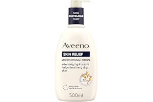 Aveeno Skin Relief Moisturising Lotion, With Soothing Triple Oat Complex & Shea Butter, Suitable For Sensitive Skin, 72-Hour Intense Hydration, Helps Relieve Very Dry and Tight Skin, Unscented, 500ml