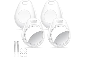 Tukio® Air Tags Schlüsselfinder 4er Pack Hellweiß, Kompatibel mit Apple Find My (nur iOS) Smart Tracker KeyFinder, 5.3 Bluetooth Tracker für Gepäck, Schlüsselfinder, Reisepässe, ​​Austauschbarer Akku​