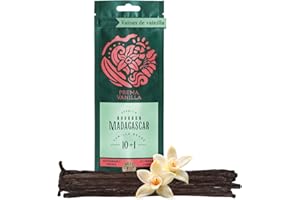 PREMA VANILLA MADAGASCAR PREMA VANILLA Vainas de Vainilla Bourbon Premium - Vainilla en Rama Natural y Orgánica 14-18 cm - Vanilla de Calidad Gourmet de Madagascar - Aroma Rico e Intenso - Paquete Con 10 Vainas y 1 de Regalo