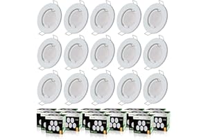 LampesEcoEnergie Lot de 15 Spot led complete ronde fixe eq. 50w blanc chaud