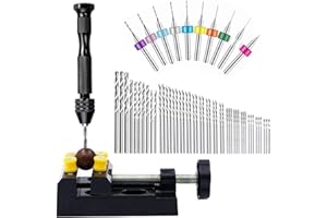 WholeFire 60 Pieces Pin Vises Hand Drill Bits, 0.3-1.2mm PCB Mini Drills and 0.5-3.0 Twist Drills with Precision Hand Pin Vise Rotary Tools for Wood, Jewelry, Plastic etc