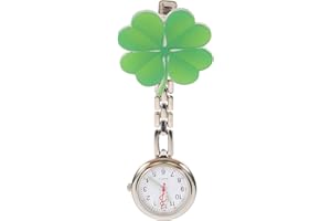 IPLUSMILE Taschenuhr Armbanduhr Quarzuhr Ansteckuhr Krankenschwesternuhr Pflege Vierblättriges Kleeblatt FOB- Uhr für Doktor Pfleger Abschluss Geschenk