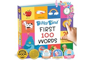 Ditty Bird Livre Sonore en Anglais: 100 Premiers Mots in English | Apprentissage ludique de la Parole pour bébés de 1 à 4 Ans | Livre interactif avec sonorités et chansons Amusantes