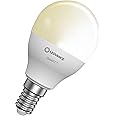 LEDVANCE Smart Led Lamp With Bluetooth, E14, Dimmable, Warm White (2700 k), Replaces Incandescent Lamps With 40 W, Controllable With Alexaand Google, Smart + Mini Bulb Dim, 1-Pack