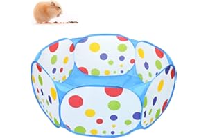 Andiker Small Animal Playpen, Portable Outdoor Exercise Fence Pop-Up Yard Fences, Foldable Pet Tent Play Pen for Guinea Pig, Hamster, Chinchillas and Hedgehogs, Rabbits (Blue)