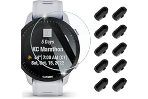 Miimall [2+10 sztuk] Kompatybilna z zegarkiem Garmin Forerunner 955 Solar Screen Protector, przezroczyste szkło hartowane z zatyczką przeciwpyłową, ochrona przed zarysowaniami, bez pęcherzyków