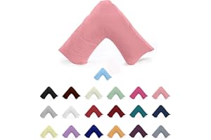 EGYPTO BEDDING EGYPTO Orthopaedic V Shaped Pillow Nursing Pregnancy Back Support Cases (Pink)