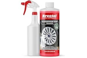 ‎BRESTOL Brestol Felgenreiniger Konzentrat Set1 (1 Liter Konzentrat + Sprühkopf + Leere 750 ml Flasche) - für Alufelgen Stahlfelgen Autofelgen LKW-Felgen Leichtmetallfelgen = 10 Liter gebrauchsfertige Lösung