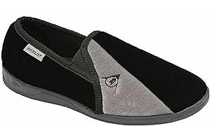 DUNLOP Duncan Mens Velour Twin Gusset Slippers
