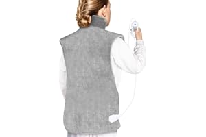 DONLALA Electric Heating Pad for Back Pain Relief, Heating Pads for Back Neck and Shoulders (60x100cm), Fast-Heat Hot Therapy Heated Warmer with Waist Strap, 3 Heat Levels, Auto-Off Timer, Gray