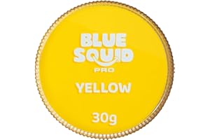 Blue Squid Pinturas faciales profesionales con base acuosa, aptas para la cara y para el cuerpo, para niños, adultos y efectos especiales, envase individual (color amarillo, 30 g)
